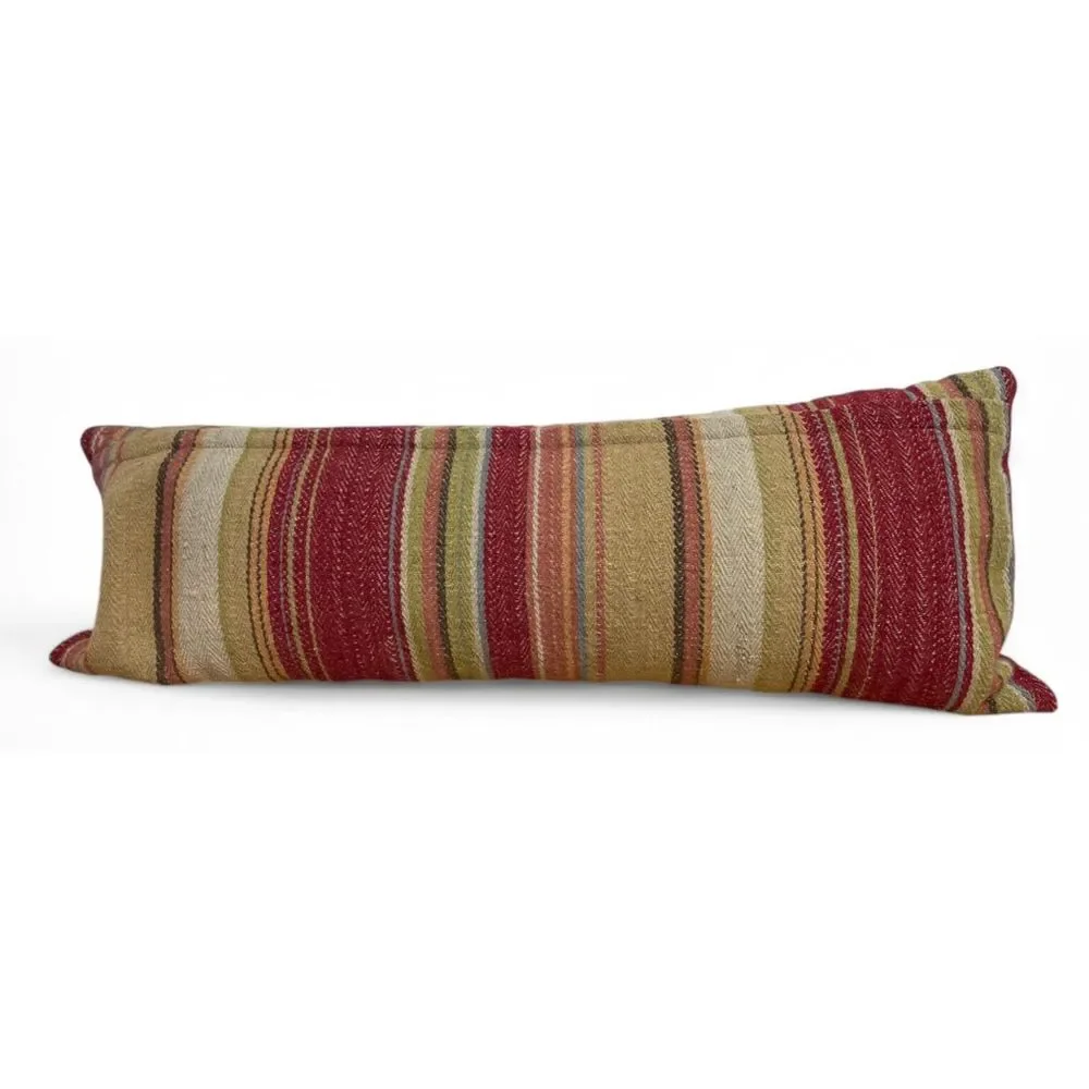 Pottery Barn Serape Stripe Lumbar Pillow Cover Plus Down Insert Wool 12